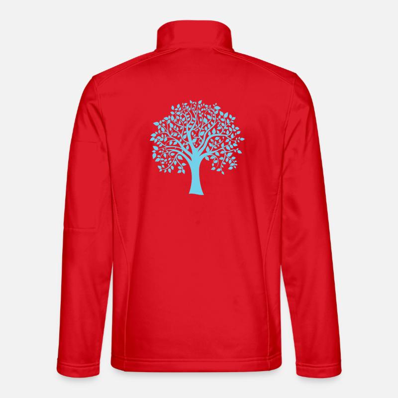 Icon Blue Jumbo Tree Print Silhouette - Unisex Softshelljacke - Rot