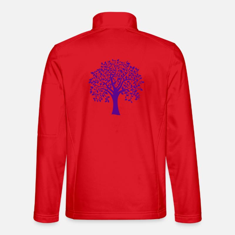 Base Purple Jumbo Tree Print Silhouette - Unisex Softshell Jacket - red