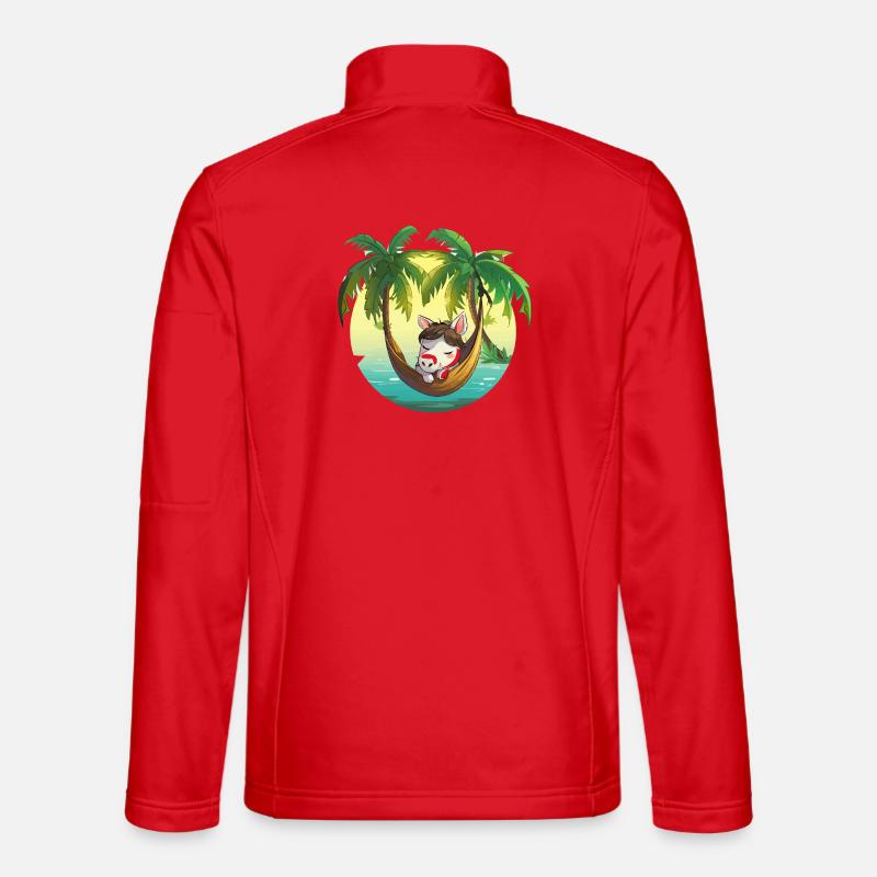 Kokosnuss-Hängematte Inseltraum - Unisex Softshelljacke - Rot