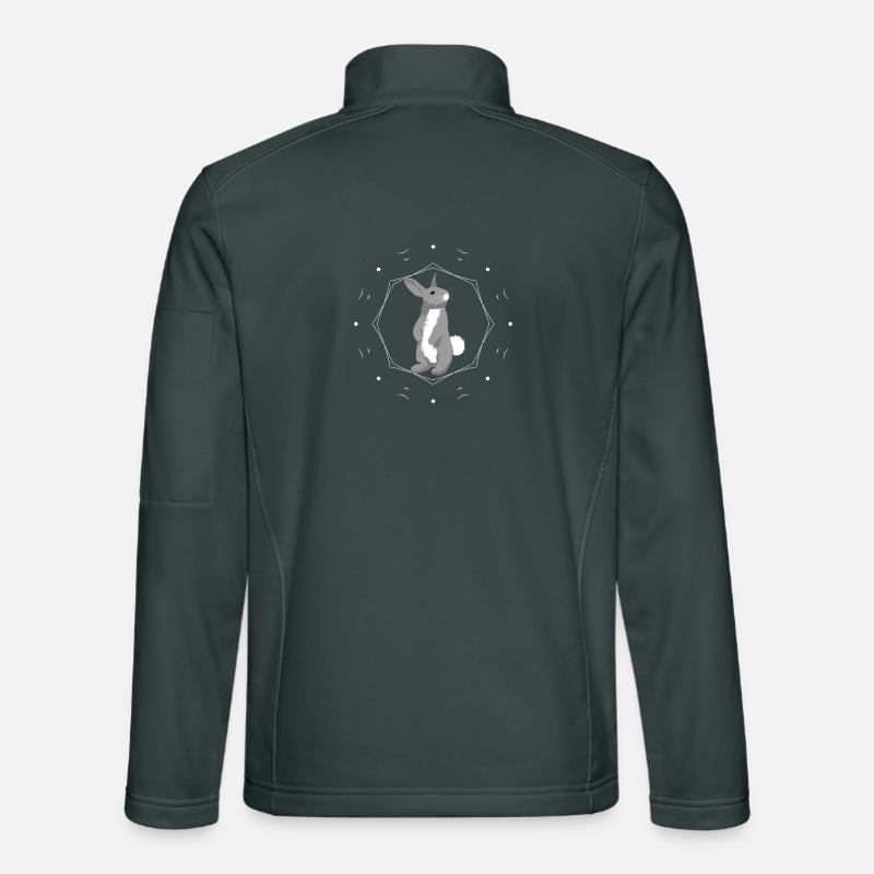 Rabbit in geometry ring Unisex Softshell Jacket
