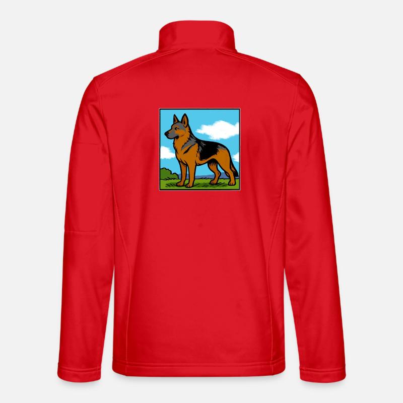 German Shepherd Pedigree Dog Gift - Unisex Softshell Jacket - red