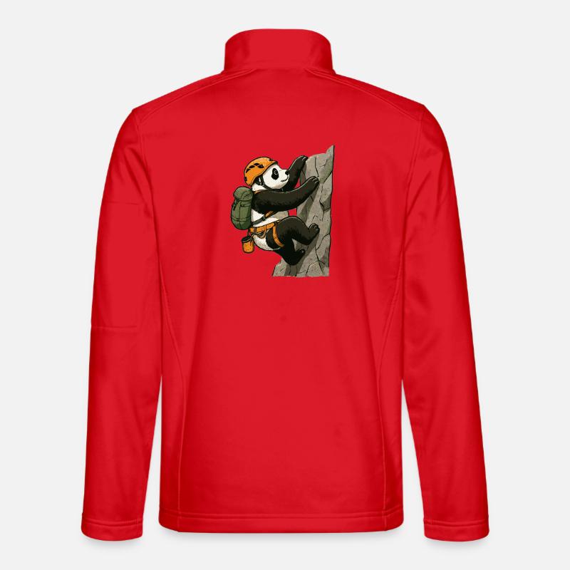 Bloc panda avec du matériel d’escalade - Veste en tissu softshell Unisexe - rouge