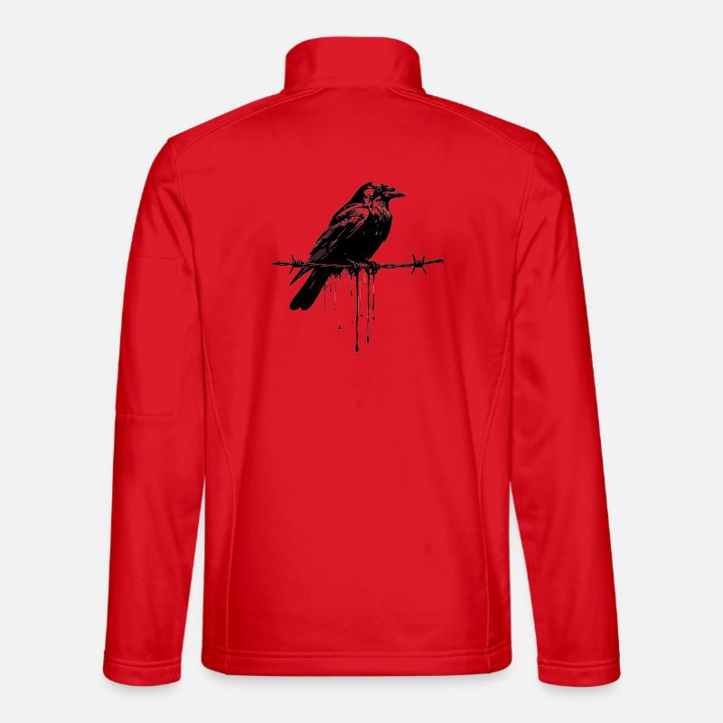 Raven on Barbed Wire Ink Unisex Softshell Jacket