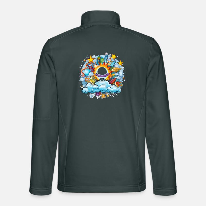 Kosmische Sonnenflug Doodle Unisex Softshelljacke