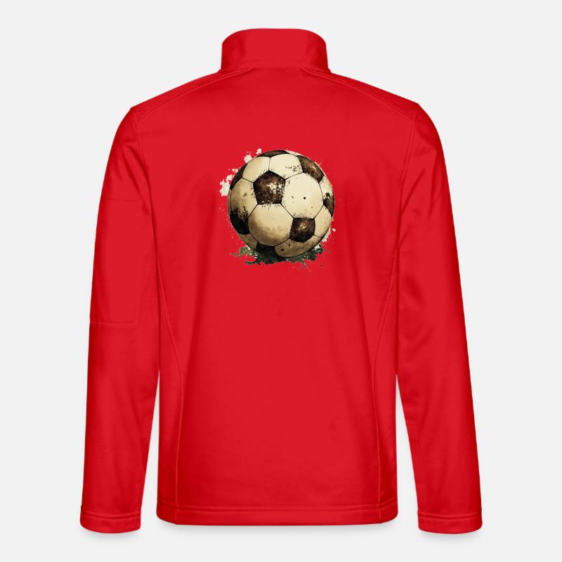 Soccer Ball - Unisex Softshell Jacket - red