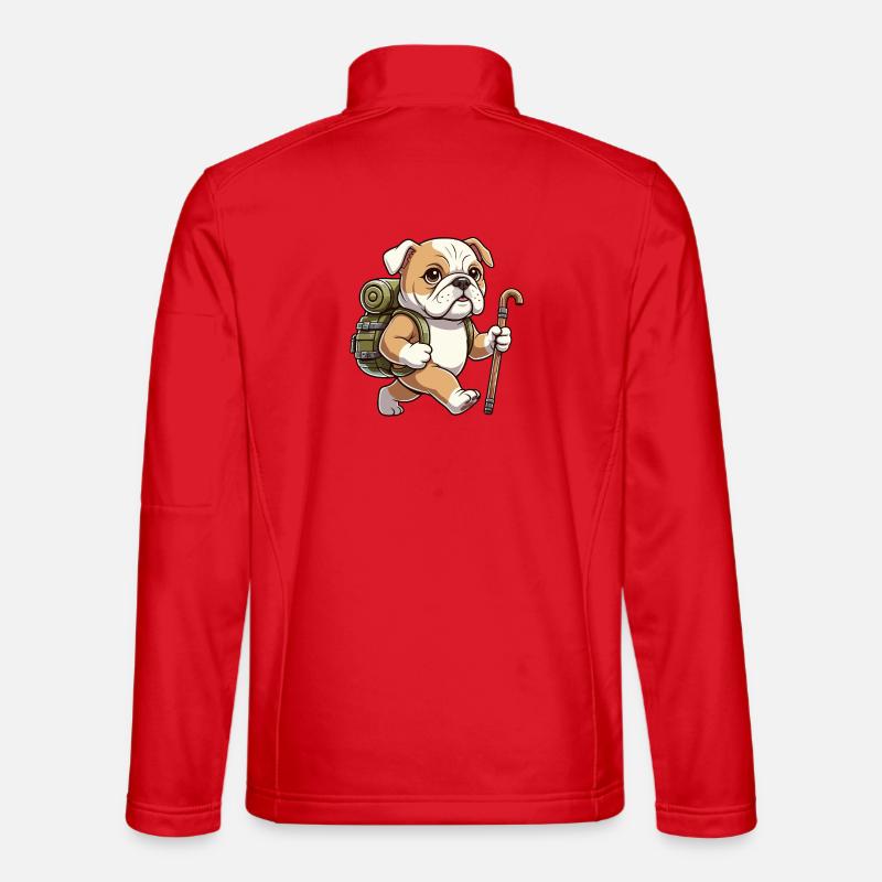 Niedliche Wander-Bulldog-Hunde-Trekkingkunst - Unisex Softshelljacke - Rot