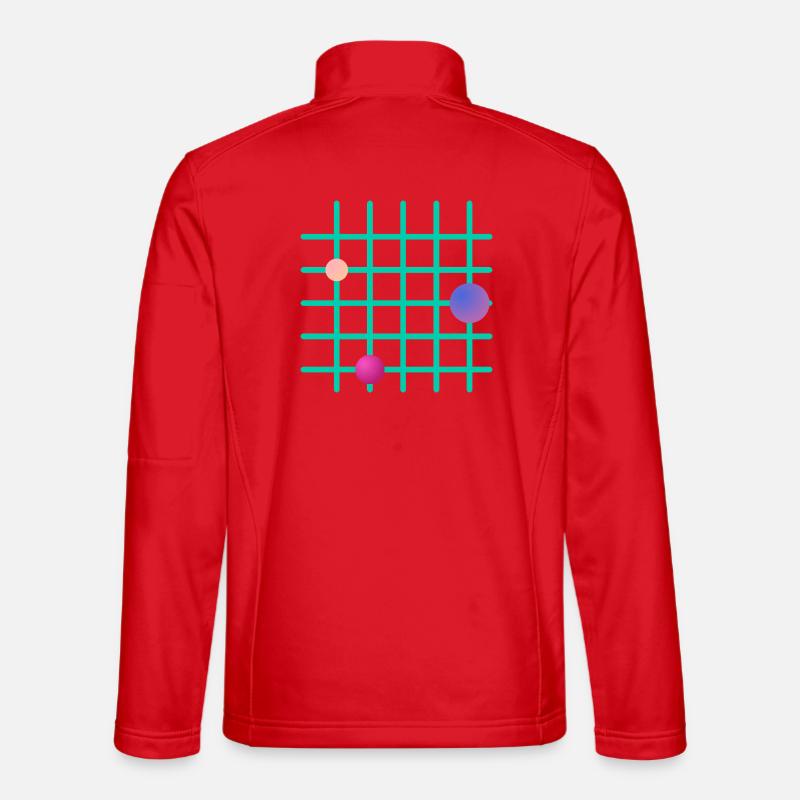 Geometrisches Grid mit Farb-Sphären Unisex Softshelljacke