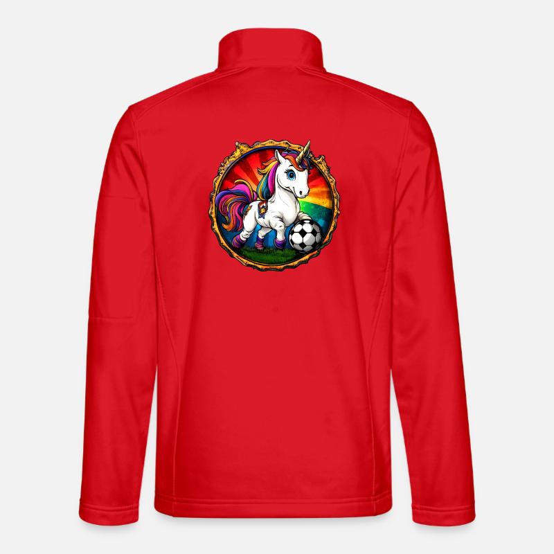 Einhörner Fussball - Unisex Softshelljacke - Rot