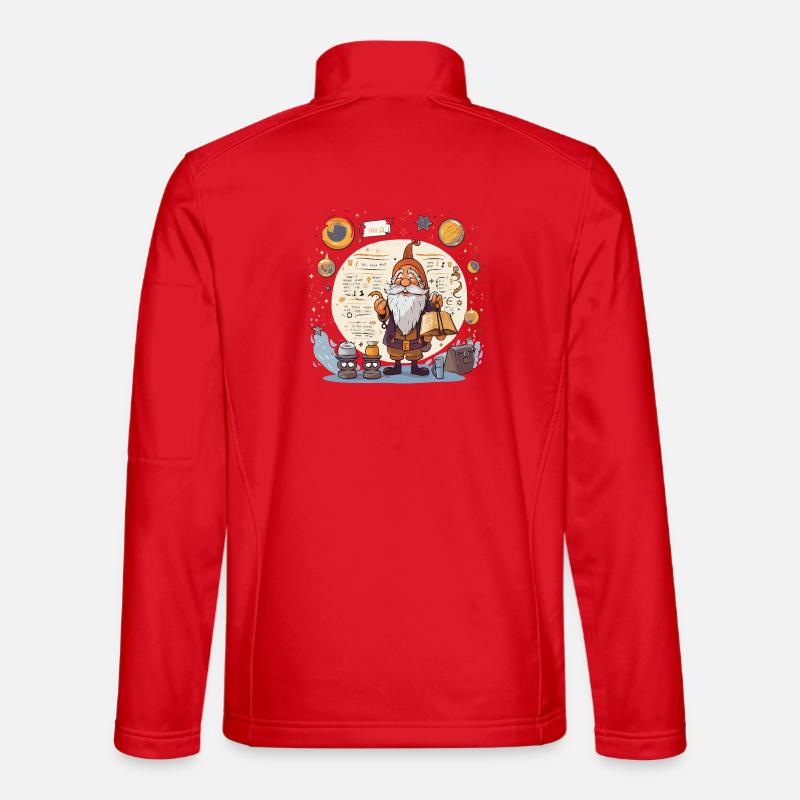 Weltraum-Gnom mit Zauberbuch - Unisex Softshelljacke - Rot