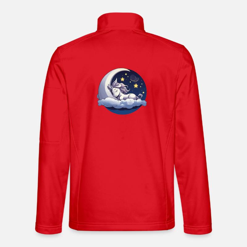 Mondtraum-Einhorn auf Wolke - Unisex Softshelljacke - Rot