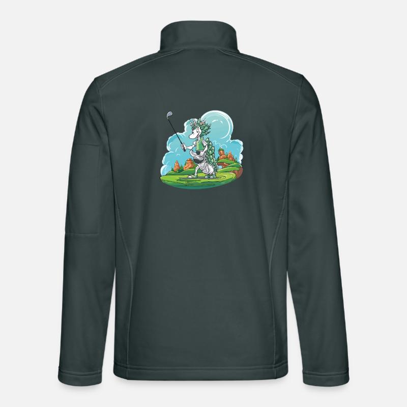 Dragon golfers on green golf course Unisex Softshell Jacket
