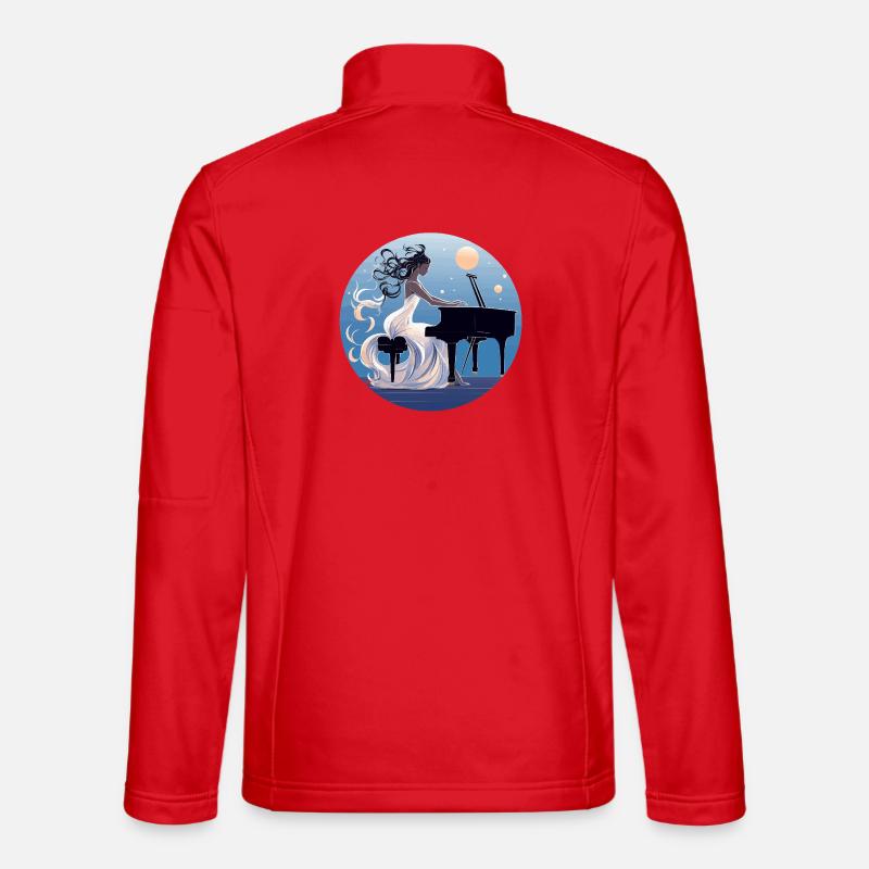 Mondnacht am Piano Diva - Unisex Softshelljacke - Rot