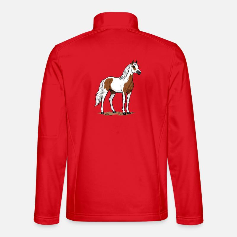 Cheval Pie Marron et Blanc Élégance Équestre Veste en tissu softshell Unisexe