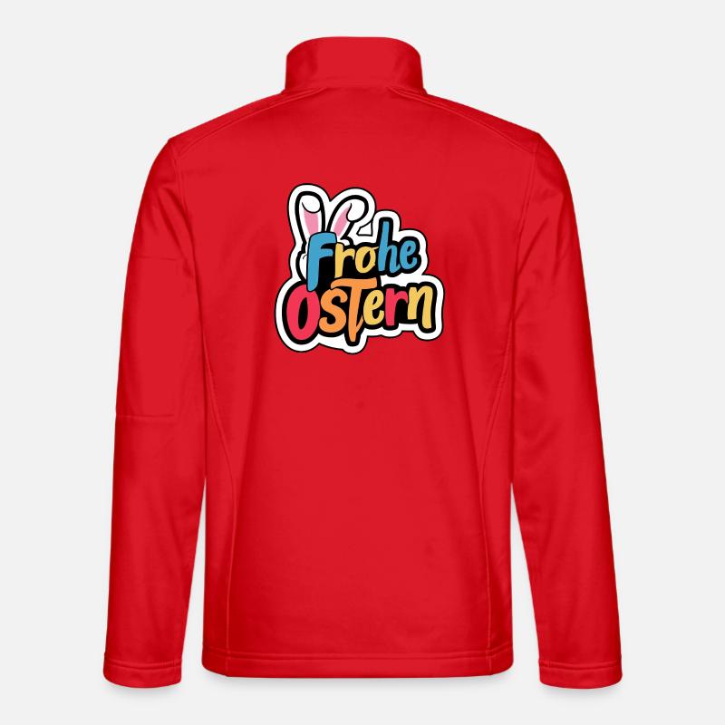 Frohe Ostern Hase - Unisex Softshelljacke - Rot