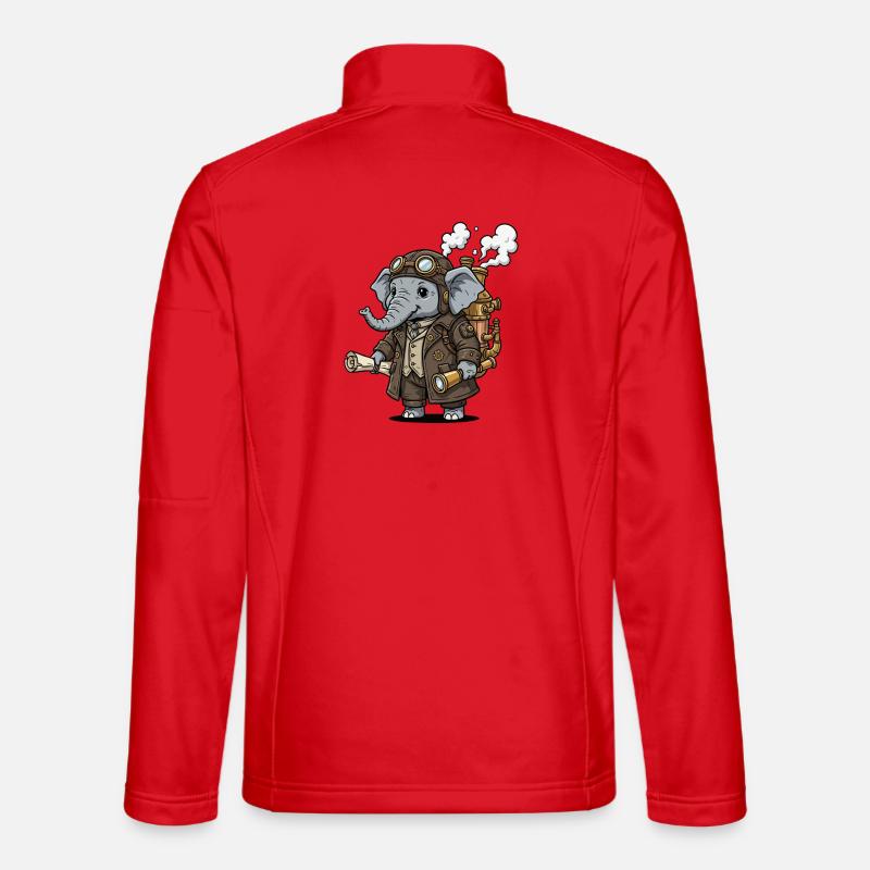 Elephant Explorer Steampunk Steampunk Retro - Unisex Softshelljacke - Rot