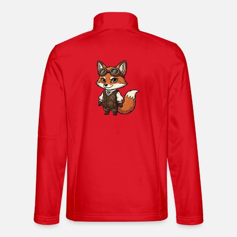 Fox Steampunk Weste Gears Süßer Flieger Unisex Softshelljacke