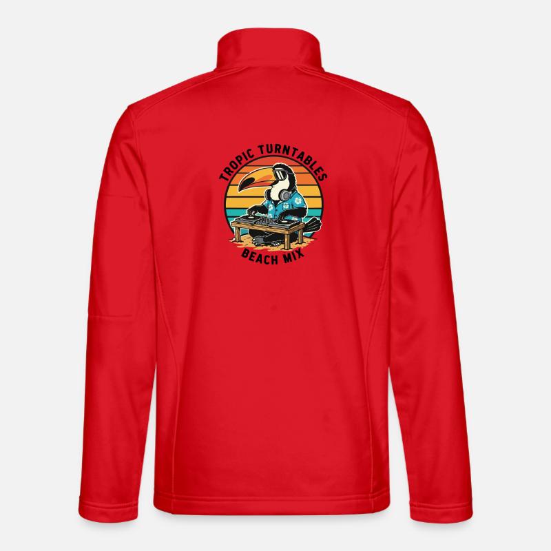 Toucan DJ Tropic Turntables Beach Mix - Unisex Softshell Jacket - red