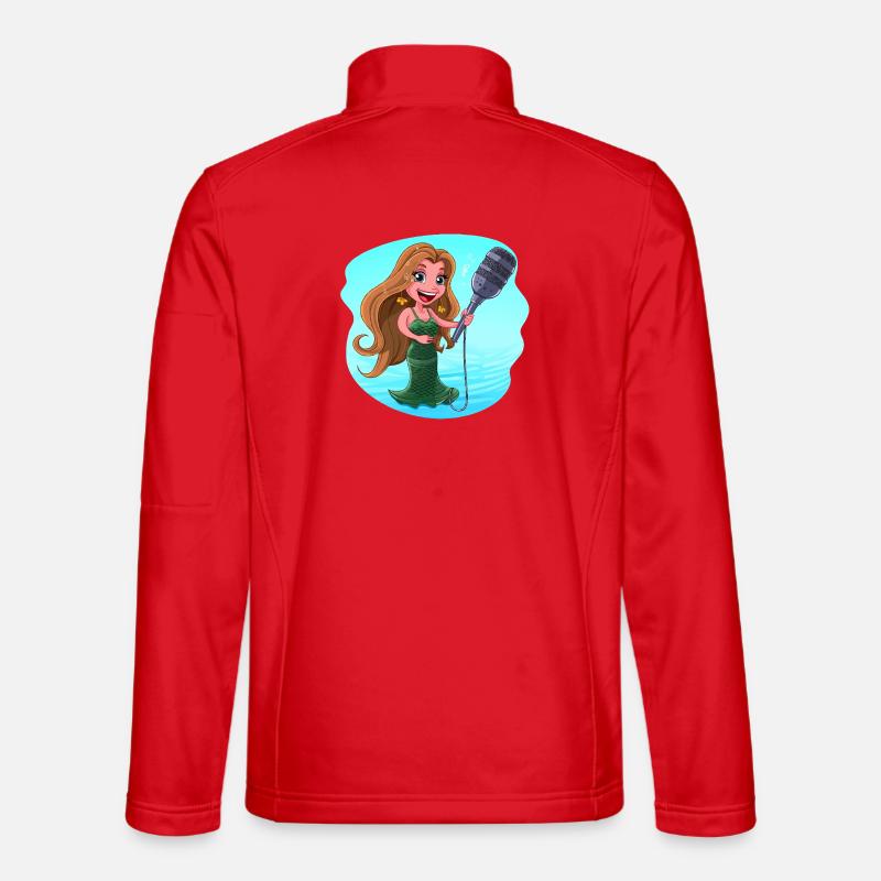Mermaid Singing Karaoke Microphone - Unisex Softshell Jacket - red