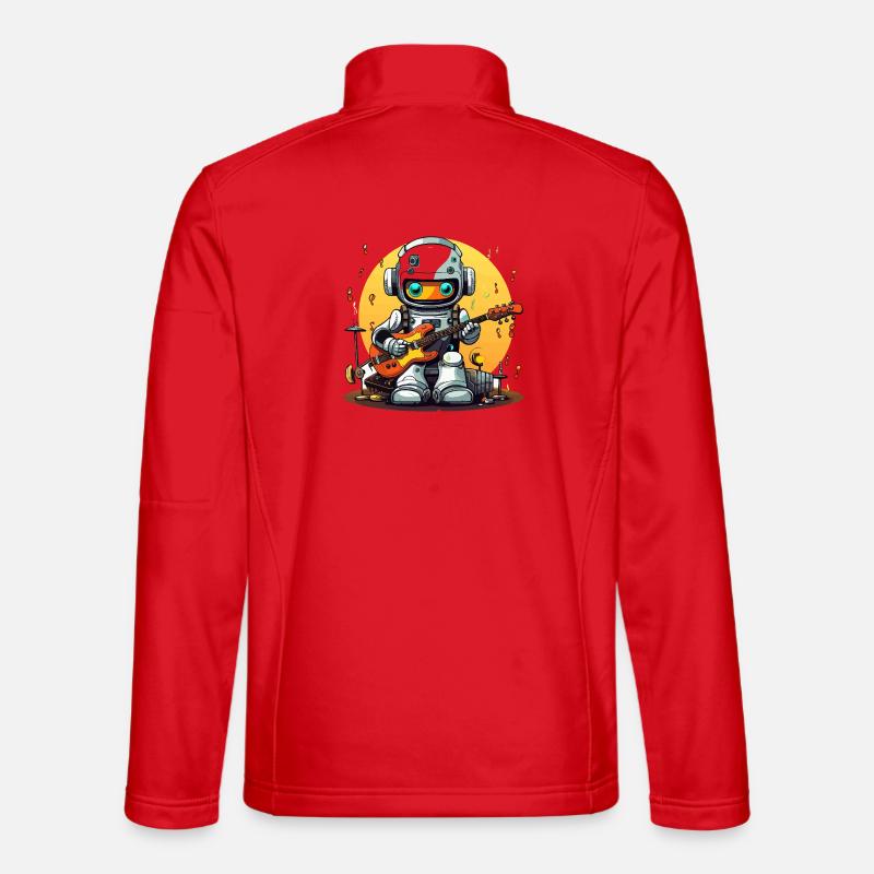 Kosmischer Roboter Gitarrist - Unisex Softshelljacke - Rot