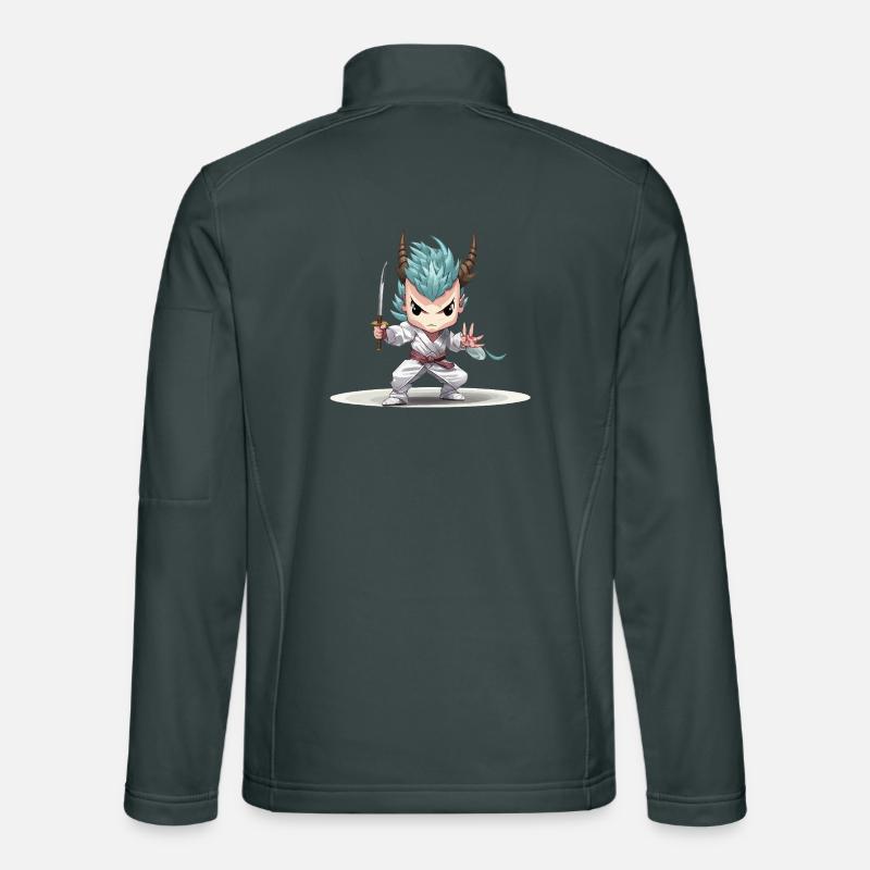 Chibi Krieger mit Katana Unisex Softshelljacke