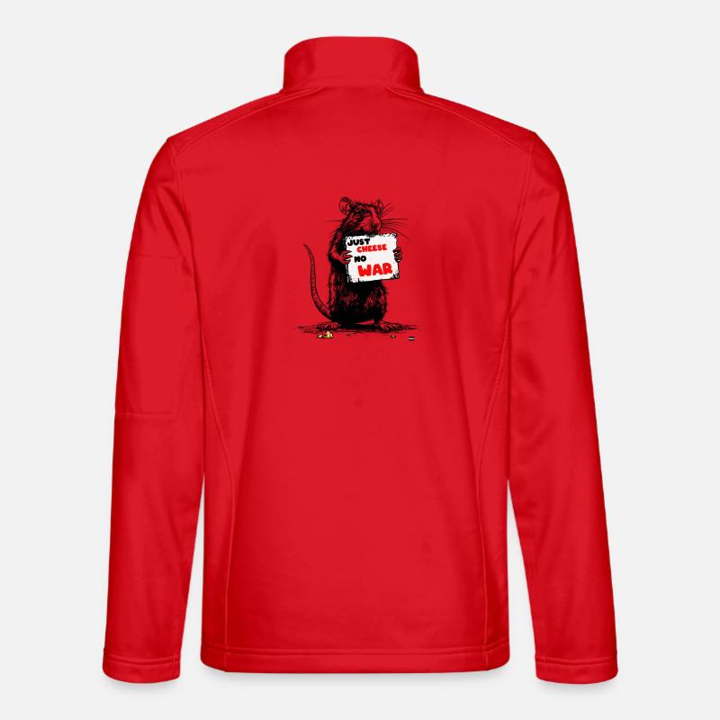 Just Cheese No War Slogan - Unisex Softshelljacke - Rot