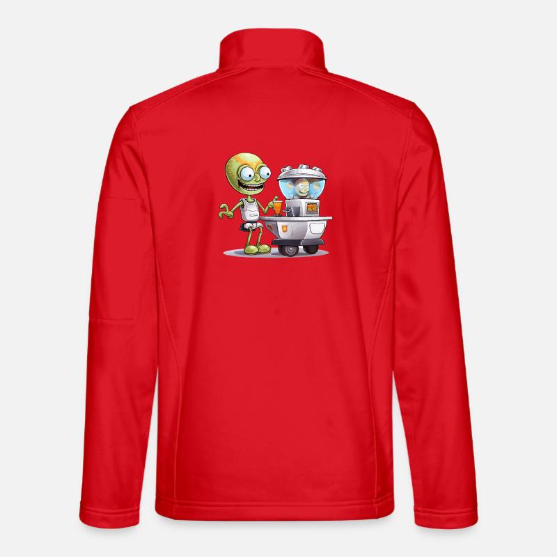 Alien Bartender at Space Bar - Unisex Softshell Jacket - red