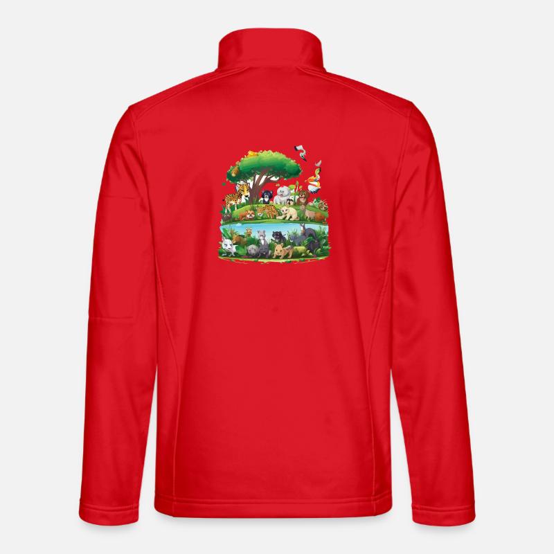 Waldtier-Paradies am Fluss - Unisex Softshelljacke - Rot