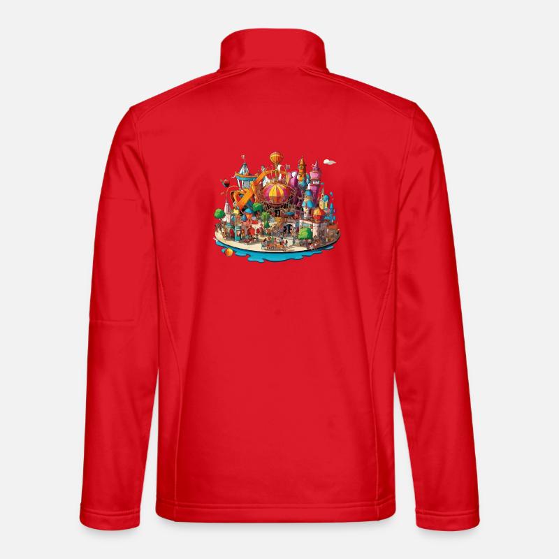 Farbenfrohe Freizeitinsel Unisex Softshelljacke