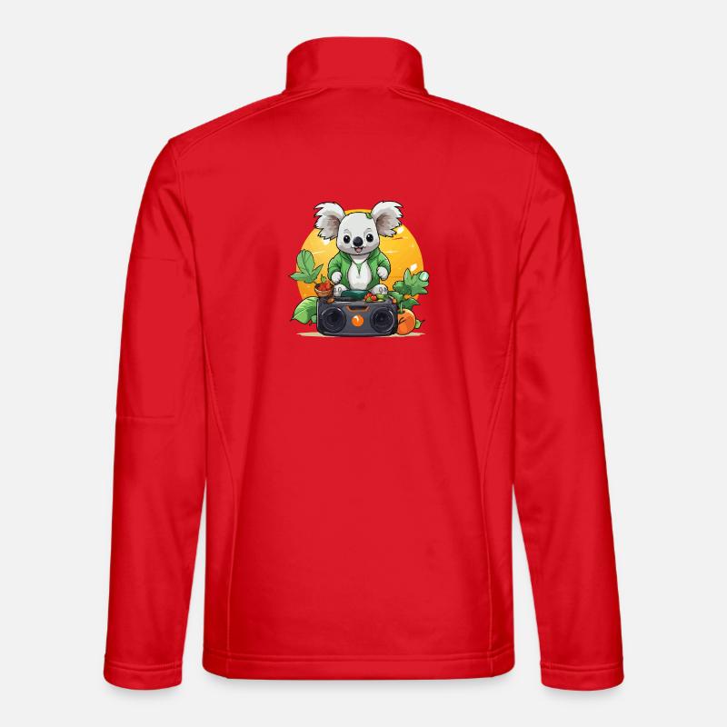 Koala DJ im Gartenbeats - Unisex Softshelljacke - Rot