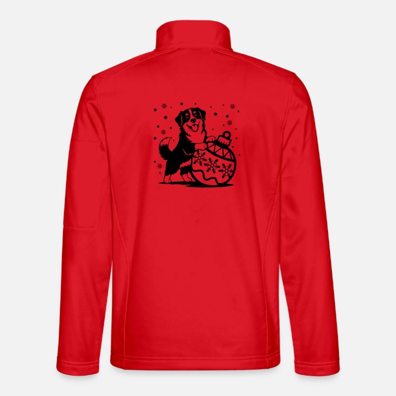 Joyful Bernese Dog from Bombk - Unisex Softshell Jacket - red