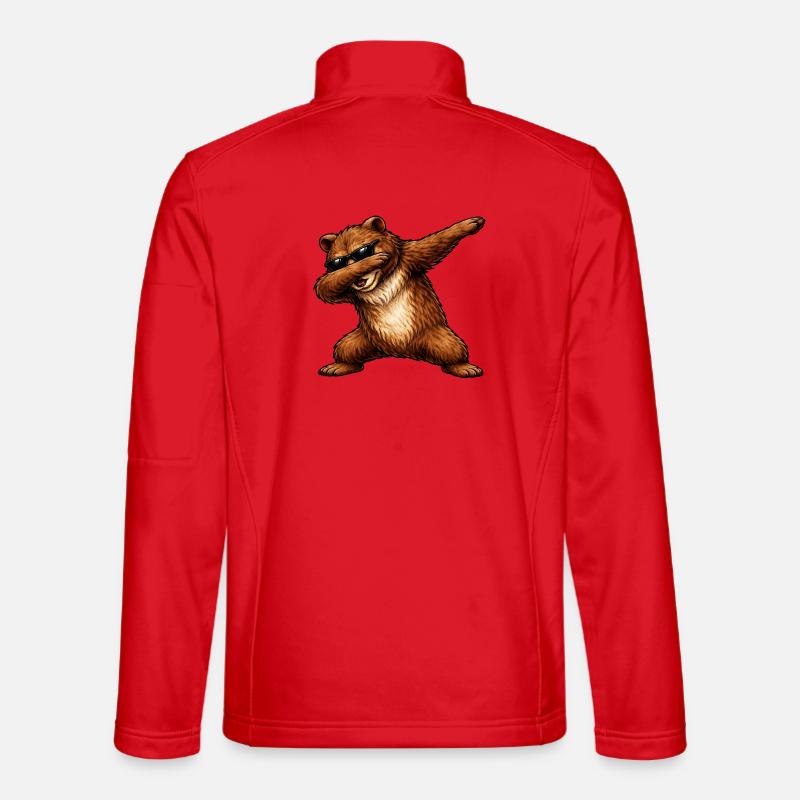 Dabbing Grizzly - Unisex Softshelljacke - Rot