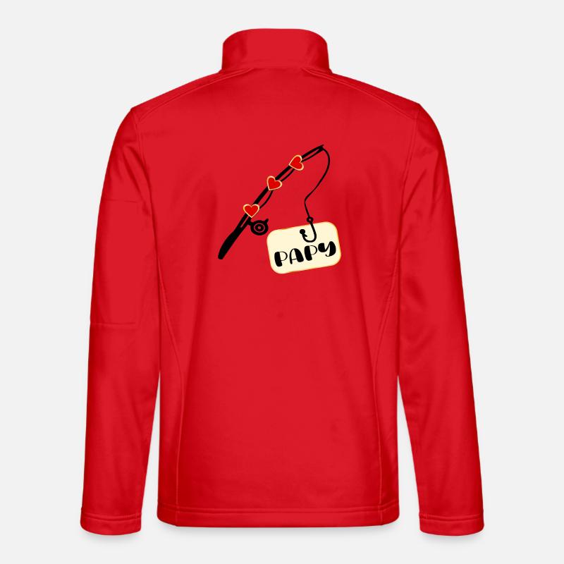 Frankreich Opa Fischer Opa - Unisex Softshelljacke - Rot