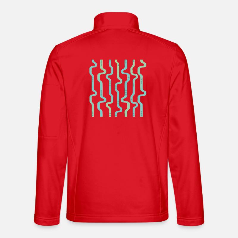 Bandes ondulées ondulées L rayures L Bleu vert Veste en tissu softshell Unisexe