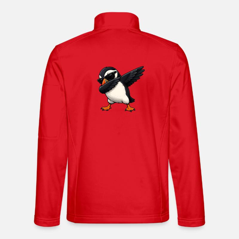 Dabbing Papageientaucher - Unisex Softshelljacke - Rot