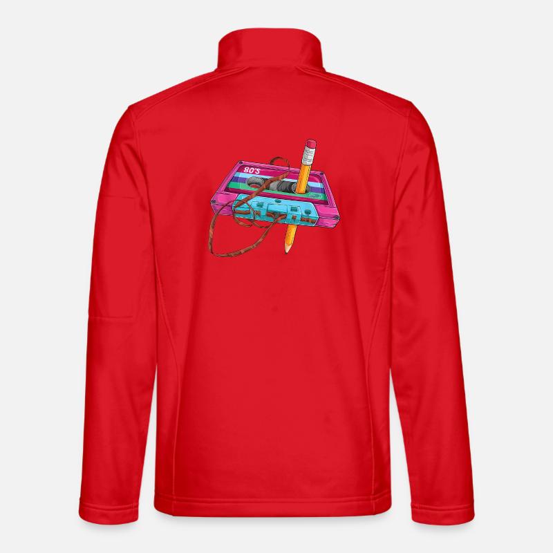80s Cassette Pen - Unisex Softshell Jacket - red