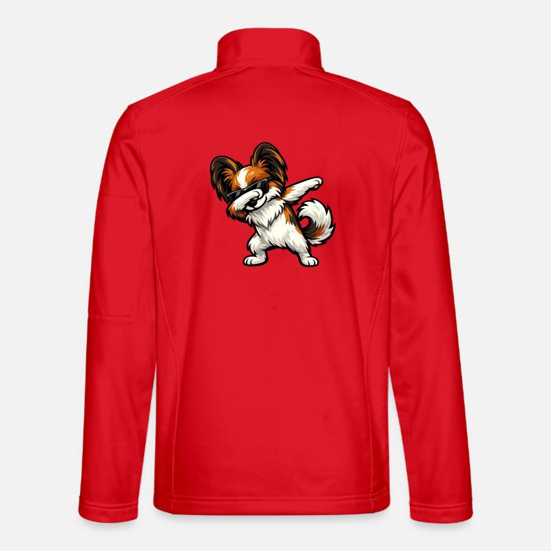 Dabbing Schmetterlingshund - Unisex Softshelljacke - Rot