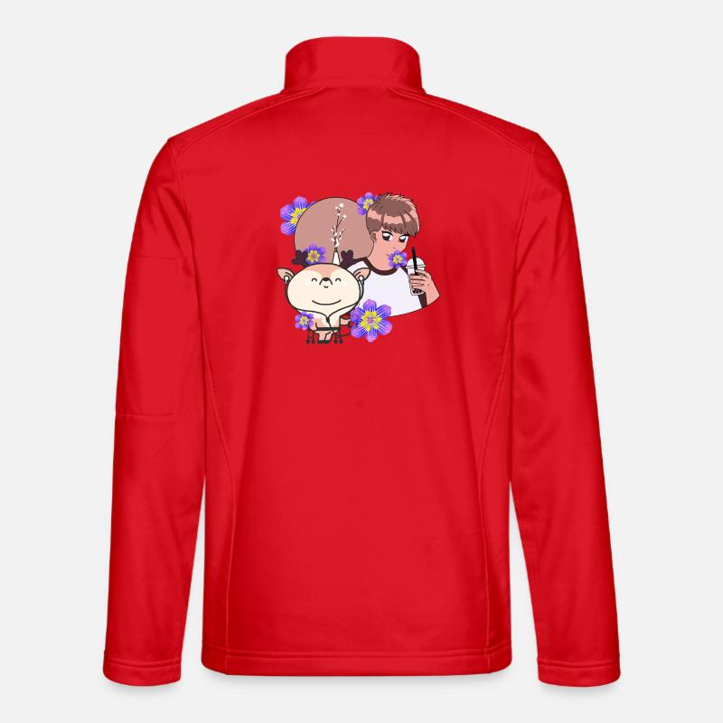 Bubble Tea et Cerf avec Walker Veste en tissu softshell Unisexe