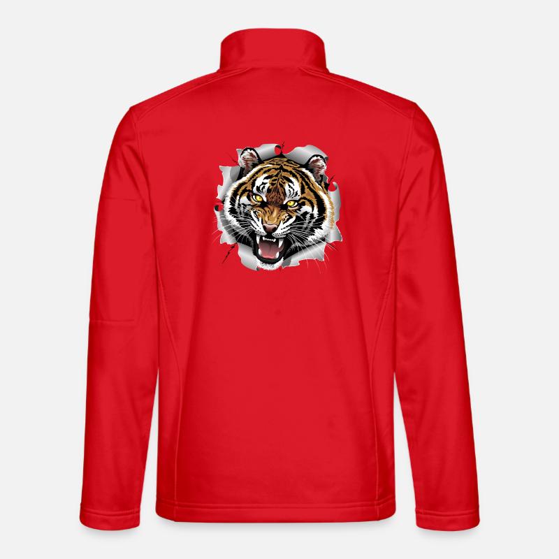 Tiger Brüllender Angriff Unisex Softshelljacke