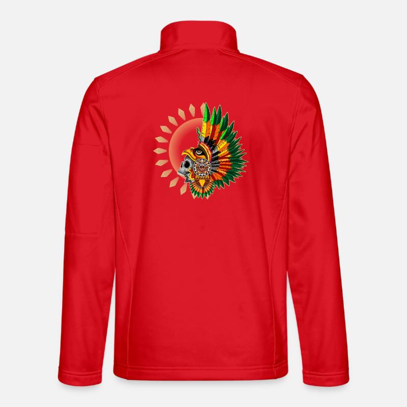 Aztekischer Adler-Kriegerschädel - Unisex Softshelljacke - Rot