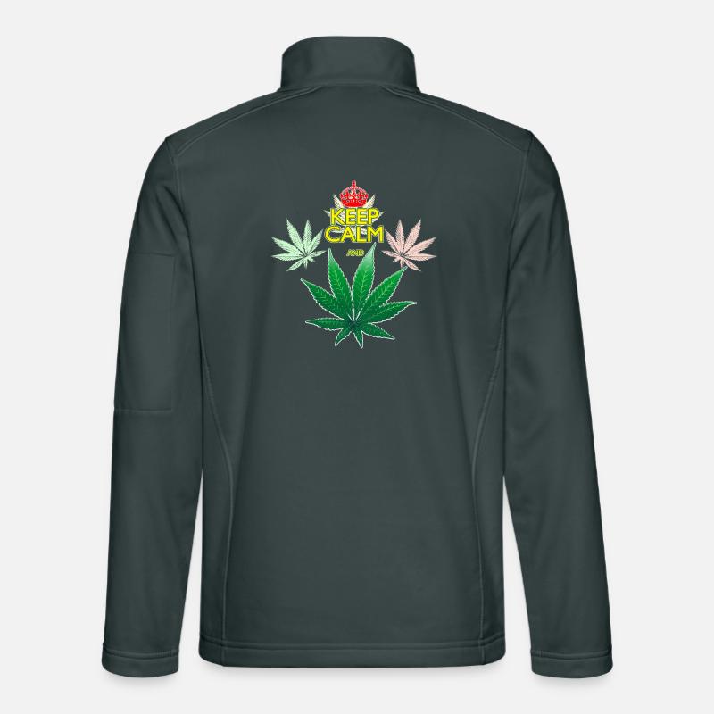 Keep Calm und Cannabis Leaf Unisex Softshelljacke