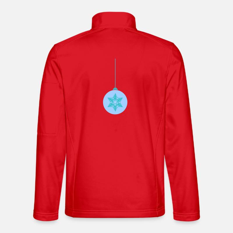 Weihnachtskugel Schneeflocken Blau Ornament - Unisex Softshelljacke - Rot