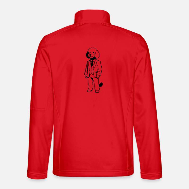 Doodle dog in suit - Unisex Softshell Jacket - red