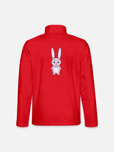 Lavender Bunny Cartoon - Unisex Softshell Jacket - red