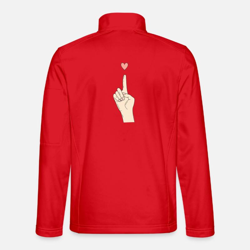 Fingerherz Handzeichen  - Unisex Softshelljacke - Rot