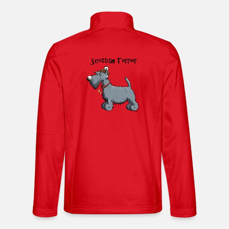 Happy Scottish Terrier - Unisex Softshell Jacket - red