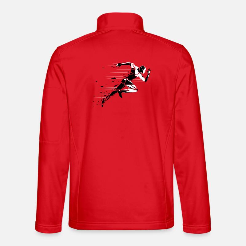 running man black and white - Unisex Softshell Jacket - red