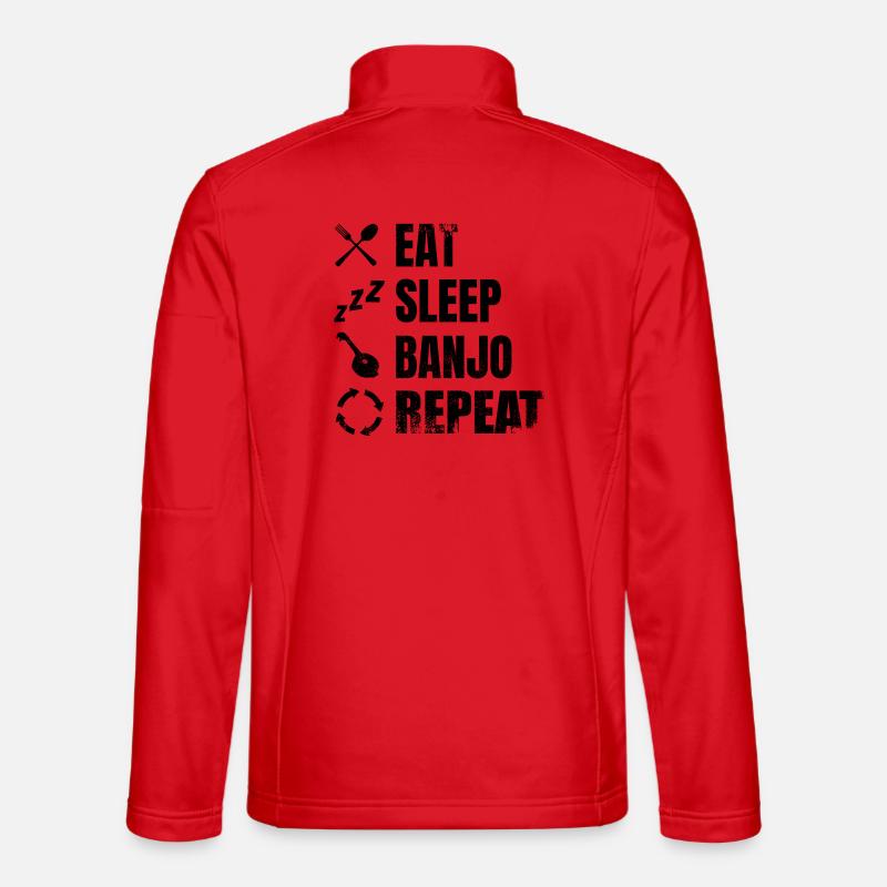 Banjo player daily routine - Unisex Softshell Jacket - red