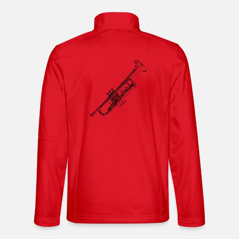 Trumpets Drawing - Unisex Softshell Jacket - red