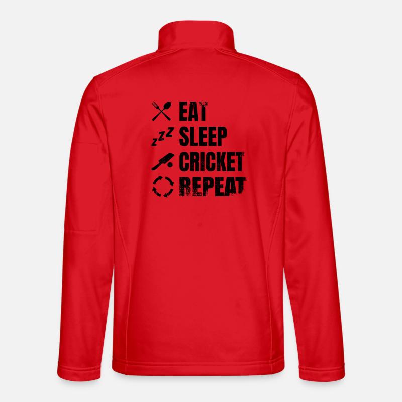 Manger dormir cricket répéter - Veste en tissu softshell Unisexe - rouge