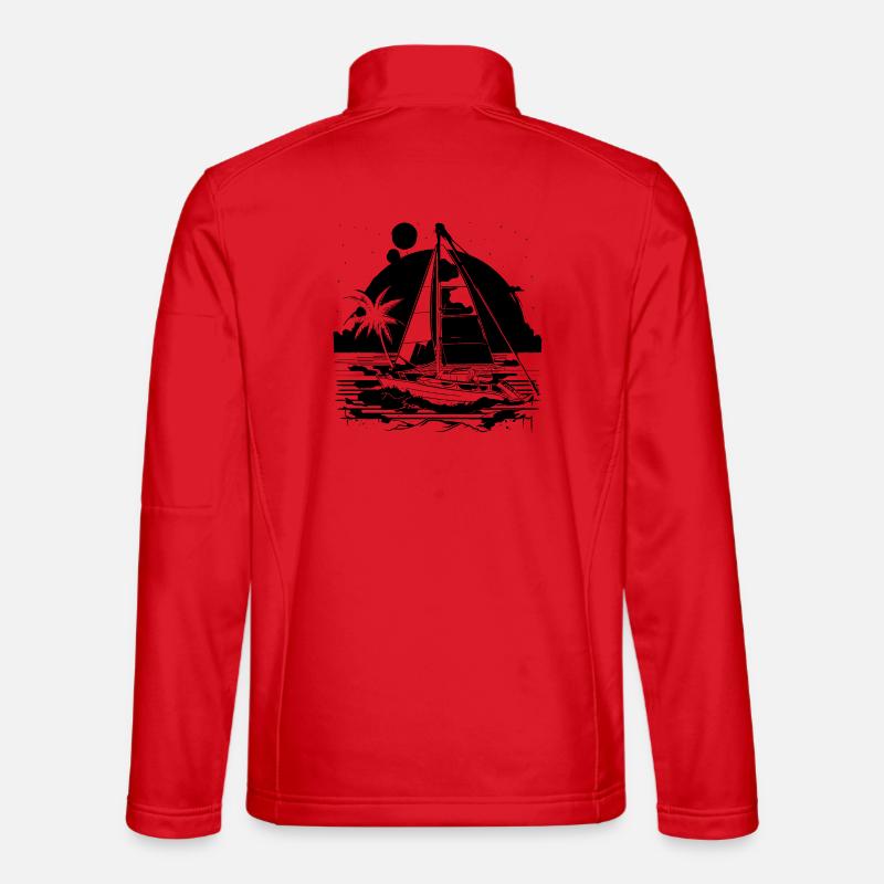 Sailing Drawing - Unisex Softshell Jacket - red